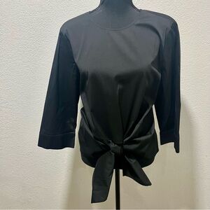 Halogen Black Tie-Front Blouse